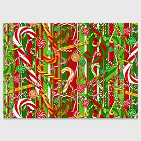 Поздравительная открытка с принтом Рождественские леденцы в Тюмени, 100% бумага | плотность бумаги 280 г/м2, матовая, на обратной стороне линовка и место для марки
 | Тематика изображения на принте: дед мороз | декор | конфеты | леденцы | новогодние | новый год | подарки | рождественские | рождество | санта | санта клаус