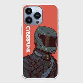 Чехол для iPhone 13 Pro с принтом Cyberpunk (+Спина) в Тюмени,  |  | cyberpunk | cyberpunk 2077 | байкер | надпись | рисунок | текст