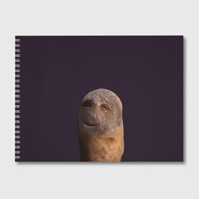 Альбом для рисования с принтом Уставший картофель в Тюмени, 100% бумага
 | матовая бумага, плотность 200 мг. | картофель | картошка | рожица | улыбка | усталость