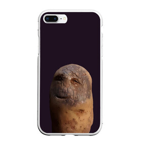 Чехол для iPhone 7Plus/8 Plus матовый с принтом Уставший картофель в Тюмени, Силикон | Область печати: задняя сторона чехла, без боковых панелей | картофель | картошка | рожица | улыбка | усталость