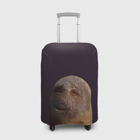 Чехол для чемодана 3D с принтом Уставший картофель в Тюмени, 86% полиэфир, 14% спандекс | двустороннее нанесение принта, прорези для ручек и колес | картофель | картошка | рожица | улыбка | усталость