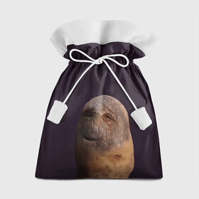 Подарочный 3D мешок с принтом Уставший картофель в Тюмени, 100% полиэстер | Размер: 29*39 см | картофель | картошка | рожица | улыбка | усталость