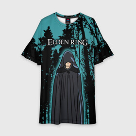 Детское платье 3D с принтом Elden Ring Кольцо Элдена в Тюмени, 100% полиэстер | прямой силуэт, чуть расширенный к низу. Круглая горловина, на рукавах — воланы | elden ring | игра элден ринг | кольцо элдена | элден | элден ринг