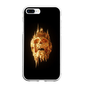 Чехол для iPhone 7Plus/8 Plus матовый с принтом GOLDEN SKULL | ЗОЛОТОЙ ЧЕРЕП в Тюмени, Силикон | Область печати: задняя сторона чехла, без боковых панелей | art | bones | design | gold | skull | золото | череп