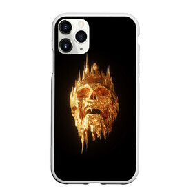Чехол для iPhone 11 Pro матовый с принтом GOLDEN SKULL | ЗОЛОТОЙ ЧЕРЕП в Тюмени, Силикон |  | Тематика изображения на принте: art | bones | design | gold | skull | золото | череп