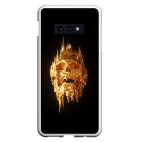 Чехол для Samsung S10E с принтом GOLDEN SKULL | ЗОЛОТОЙ ЧЕРЕП в Тюмени, Силикон | Область печати: задняя сторона чехла, без боковых панелей | art | bones | design | gold | skull | золото | череп