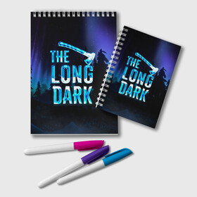 Блокнот с принтом The Long Dark Logo в Тюмени, 100% бумага | 48 листов, плотность листов — 60 г/м2, плотность картонной обложки — 250 г/м2. Листы скреплены удобной пружинной спиралью. Цвет линий — светло-серый
 | Тематика изображения на принте: alaska | long dark | the long dark | аляска | выживание | длинная тьма | долгая тьма | игра long dark