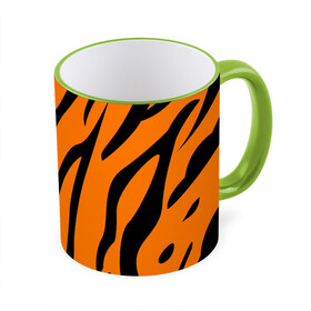 Кружка с принтом Текстура тигра/tiger в Тюмени, керамика | ёмкость 330 мл | tiger | кошка | оранжевый черный | символ 22 года | текстура | тигр