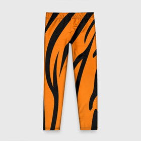 Детские леггинсы 3D с принтом Текстура тигра/tiger в Тюмени, полиэстер 85%, спандекс 15% | эластичный пояс, зауженный крой | tiger | кошка | оранжевый черный | символ 22 года | текстура | тигр