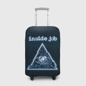 Чехол для чемодана 3D с принтом Всевидящее Cognito Inc в Тюмени, 86% полиэфир, 14% спандекс | двустороннее нанесение принта, прорези для ручек и колес | глаз | знак | помехи | треугольник | экран
