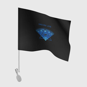 Флаг для автомобиля с принтом Общество треугольника в Тюмени, 100% полиэстер | Размер: 30*21 см | надпись | название | общество | око | треугольник | экран