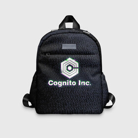 Детский рюкзак 3D с принтом Экран Cognito Inc в Тюмени, 100% полиэстер | лямки с регулируемой длиной, сверху петелька, чтобы рюкзак можно было повесить на вешалку. Основное отделение закрывается на молнию, как и внешний карман. Внутри дополнительный карман. По бокам два дополнительных кармашка | знак | лого | надпись | помехи | экран