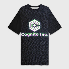 Платье-футболка 3D с принтом Экран Cognito Inc в Тюмени,  |  | Тематика изображения на принте: знак | лого | надпись | помехи | экран