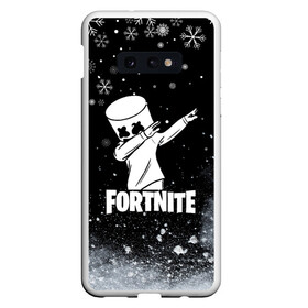 Чехол для Samsung S10E с принтом НОВОГОДНИЙ FORTNITE MARSHMELLO в Тюмени, Силикон | Область печати: задняя сторона чехла, без боковых панелей | fortnite | fortnite 2 | fortnite x | game | marshmello | игра | маршмелло | новогодний | снежинки | фортнайт | фортнайт 2 | фортнайт глава 2