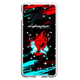 Чехол для Samsung S10E с принтом Cyberpunk 2077 Белый снег в Тюмени, Силикон | Область печати: задняя сторона чехла, без боковых панелей | cd project red | cyberpunk 2077 | keanu reeves | samurai | киану ривз | киберпанк 2077 | новогодний | самураи | снег | снежинки