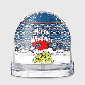 Игрушка Снежный шар с принтом MERRY WHATEVER | GRINCH в Тюмени, Пластик | Изображение внутри шара печатается на глянцевой фотобумаге с двух сторон | 2020 | 2021 | 2022 | christmas | grinch | merry | santa | whatever | гринч | дед мороз | леденец | нг | новогодний | новый год | олени | рождество | санта клаус | свитер | узоры