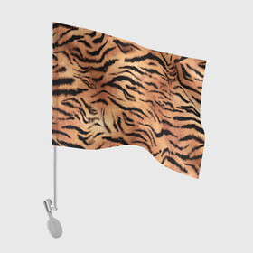 Флаг для автомобиля с принтом Шкура тигра текстура в Тюмени, 100% полиэстер | Размер: 30*21 см | 2022 | год тигра | новый год | новый год 2022 | символ года | тигр | тигренок | тигрица | тигры