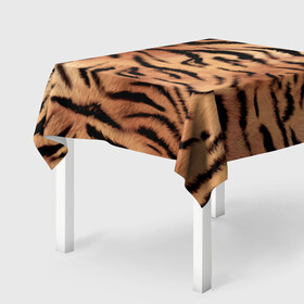Скатерть 3D с принтом Шкура тигра текстура в Тюмени, 100% полиэстер (ткань не мнется и не растягивается) | Размер: 150*150 см | Тематика изображения на принте: 2022 | год тигра | новый год | новый год 2022 | символ года | тигр | тигренок | тигрица | тигры