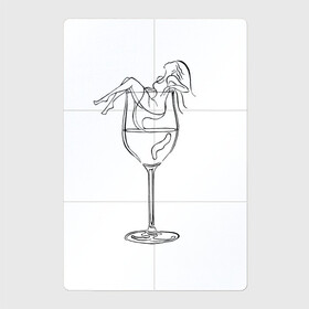 Магнитный плакат 2Х3 с принтом Бокал шампусика с девушкой в Тюмени, Полимерный материал с магнитным слоем | 6 деталей размером 9*9 см | Тематика изображения на принте: 2022 | бокал | девушка | новый год | подарок | символ года | шампусик