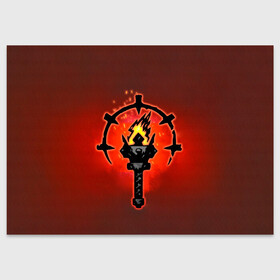 Поздравительная открытка с принтом Darkest Dungeon Факел в Тюмени, 100% бумага | плотность бумаги 280 г/м2, матовая, на обратной стороне линовка и место для марки
 | darkest dungeon | fire | flame | torch | огонь | пламя | темнейшее подземелье | темное подземелье