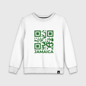 Детский свитшот хлопок с принтом QR Jamaica в Тюмени, 100% хлопок | круглый вырез горловины, эластичные манжеты, пояс и воротник | coronavirus | covid | covid19 | qr code | qr код | sputnik | вакцина | вакцинация | вирус | здоровье | изоляция | иммунитет | карантин | ковид | код | корона | коронавирус | маркировка | маска | матрица | п | пандемия