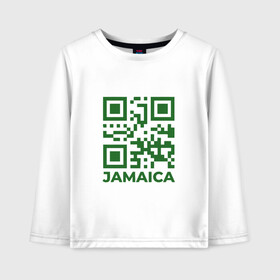 Детский лонгслив хлопок с принтом QR Jamaica в Тюмени, 100% хлопок | круглый вырез горловины, полуприлегающий силуэт, длина до линии бедер | coronavirus | covid | covid19 | qr code | qr код | sputnik | вакцина | вакцинация | вирус | здоровье | изоляция | иммунитет | карантин | ковид | код | корона | коронавирус | маркировка | маска | матрица | п | пандемия