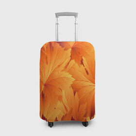 Чехол для чемодана 3D с принтом Кленовая сладость в Тюмени, 86% полиэфир, 14% спандекс | двустороннее нанесение принта, прорези для ручек и колес | желтый | клен | кленовый лист | лист | листопад | листья | оранжевый | осень