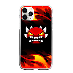 Чехол для iPhone 11 Pro Max матовый с принтом Geometry Dash Fire в Тюмени, Силикон |  | Тематика изображения на принте: 2d | arcade | demon | game | geometry dash | levels | meltdown | robtop | smile | аркада | геометрический тире | демон | раннер | смайлы | уровни | эмоции