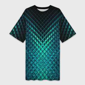 Платье-футболка 3D с принтом СТАЛЬНАЯ ЧЕШУЯ в Тюмени,  |  | dragon | scales | steel | texture | дракон | сталь | текстура | чешуя