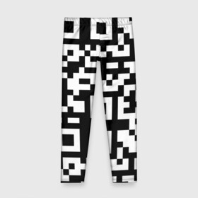 Детские леггинсы 3D с принтом qr code куаркод в Тюмени, полиэстер 85%, спандекс 15% | эластичный пояс, зауженный крой | Тематика изображения на принте: covid | qr code | антикороновирус | ковид | куаркод | привика