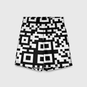 Детские спортивные шорты 3D с принтом qr code куаркод в Тюмени,  100% полиэстер
 | пояс оформлен широкой мягкой резинкой, ткань тянется
 | Тематика изображения на принте: covid | qr code | антикороновирус | ковид | куаркод | привика