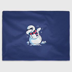 Плед 3D с принтом Dab Snowman in a scarf в Тюмени, 100% полиэстер | закругленные углы, все края обработаны. Ткань не мнется и не растягивается | Тематика изображения на принте: 2022 | 22 | christmas | dab | dub | new | notes | scarf | snow | snowman | snowy | woman | year | баба | год | даб | новый | ноты | очки | рождество | снег | снеговик | снежная | шарф