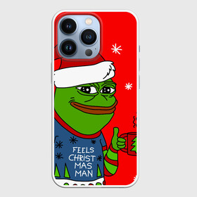 Чехол для iPhone 13 Pro с принтом Pepe New Year    Pepe the Frog в Тюмени,  |  | Тематика изображения на принте: pepe | pepe new year | pepe the frog | лягушенок пепе | лягушка | лягушка мем | мемы | новогодние | новогодние мемы | новый год | пепе | с новым годом