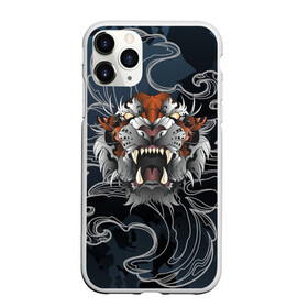 Чехол для iPhone 11 Pro матовый с принтом Рычащий Тигр в японском стиле в Тюмени, Силикон |  | Тематика изображения на принте: волны | символ года | тигр | хищник | япония