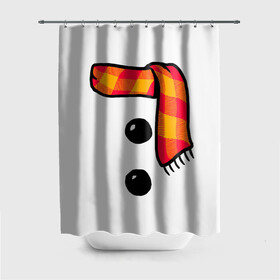 Штора 3D для ванной с принтом Snowman Outfit в Тюмени, 100% полиэстер | плотность материала — 100 г/м2. Стандартный размер — 146 см х 180 см. По верхнему краю — пластиковые люверсы для креплений. В комплекте 10 пластиковых колец | attributes | buttons | christmas | new | scarf | snow | snowman | snowy | woman | year | атрибутика | баба | год | новый | пуговица | пуговицы | рождество | снег | снеговик | снежная | шарф