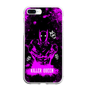 Чехол для iPhone 7Plus/8 Plus матовый с принтом JOJO   KILLER QUEEN   КОРОЛЕВА УБИЙЦА   АРТ в Тюмени, Силикон | Область печати: задняя сторона чехла, без боковых панелей | adventure | jojo | jojos bizarre | jojos bizarre adventure | killer queen | pattern | yare yare daze | аниме | брызги | джоджо | манга | розовый | узор | яре яре дазе