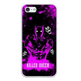 Чехол для iPhone 5/5S матовый с принтом JOJO   KILLER QUEEN   КОРОЛЕВА УБИЙЦА   АРТ в Тюмени, Силикон | Область печати: задняя сторона чехла, без боковых панелей | Тематика изображения на принте: adventure | jojo | jojos bizarre | jojos bizarre adventure | killer queen | pattern | yare yare daze | аниме | брызги | джоджо | манга | розовый | узор | яре яре дазе