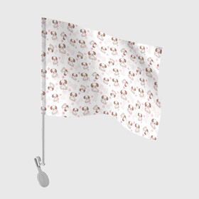 Флаг для автомобиля с принтом Милые собачки разных пород в Тюмени, 100% полиэстер | Размер: 30*21 см | пес | песик | порода | собака | собачка
