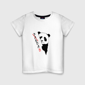 Детская футболка хлопок с принтом Пандочка (смешная) в Тюмени, 100% хлопок | круглый вырез горловины, полуприлегающий силуэт, длина до линии бедер | девушке | интересный | панда | подарок | смешная