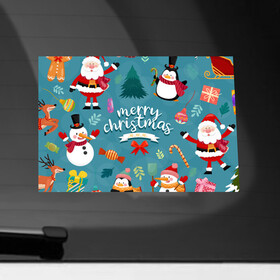 Наклейка на автомобиль с принтом Merry Christmas from Eugenia в Тюмени, ПВХ |  | Тематика изображения на принте: christmas | merry | new year | snowman | год | животные | зима | новый | новый год | паттерн | праздник | рождество | снег | снеговик | снежинки