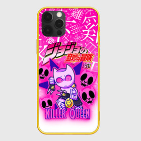 Чехол для iPhone 12 Pro с принтом JOJO   KILLER QUEEN   КОРОЛЕВА УБИЙЦА   GRADIENT в Тюмени, силикон | область печати: задняя сторона чехла, без боковых панелей | Тематика изображения на принте: adventure | jojo | jojos bizarre | jojos bizarre adventure | killer queen | pattern | yare yare daze | аниме | брызги | джоджо | манга | узор | яре яре дазе