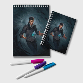 Блокнот с принтом Dishonored art в Тюмени, 100% бумага | 48 листов, плотность листов — 60 г/м2, плотность картонной обложки — 250 г/м2. Листы скреплены удобной пружинной спиралью. Цвет линий — светло-серый
 | dishonored | disonord | game | games | дисонорд | игра | игры