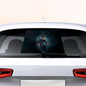 Наклейка на авто - для заднего стекла с принтом Dishonored art в Тюмени, ПВХ | Точные размеры наклейки зависят от выбранного изображения (ширина не больше 75 мм, высота не больше 45 мм) | dishonored | disonord | game | games | дисонорд | игра | игры