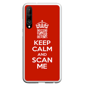 Чехол для Honor P30 с принтом Keep calm and scan me: fuck off. в Тюмени, Силикон | Область печати: задняя сторона чехла, без боковых панелей | Тематика изображения на принте: crown | cute | keep calm and scan me | qr code | qr код | royal motto | королевский девиз | корона | милый | пошел ты | успокойся и просканируй меня