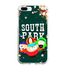 Чехол для iPhone 7Plus/8 Plus матовый с принтом SOUTH PARK   ЮЖНЫЙ ПАРК   АРТ в Тюмени, Силикон | Область печати: задняя сторона чехла, без боковых панелей | eric cartman | park | pattern | south | south park | арт | зима | кайл | картман | картмен | кени | кеннет | кенни | они убили кени | парк | саус парк | сволочи | стэнли | узор | эрик | южный | южный парк