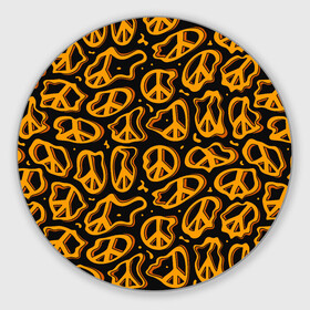 Круглый коврик для мышки с принтом Пацифик. Знак мира в Тюмени, резина и полиэстер | круглая форма, изображение наносится на всю лицевую часть | pacific | peace | жест | знак | мир | мирный | пацифик | пис