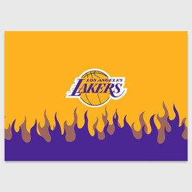 Поздравительная открытка с принтом LA LAKERS NBA FIRE ЛЕЙКЕРС ОГОНЬ в Тюмени, 100% бумага | плотность бумаги 280 г/м2, матовая, на обратной стороне линовка и место для марки
 | Тематика изображения на принте: america | basketball | kobe bryant | la | la lakers | lakers | los angeles lakers | nba | usa | баскетбол | кобе брайант | лос анджелес лейкерс | нба | сша