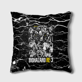 Подушка 3D с принтом Biohazard RE3 в Тюмени, наволочка – 100% полиэстер, наполнитель – холлофайбер (легкий наполнитель, не вызывает аллергию). | состоит из подушки и наволочки. Наволочка на молнии, легко снимается для стирки | game | games | re | resident evil | игра | игры | обитель зла | резедент эвил | реседент ивел