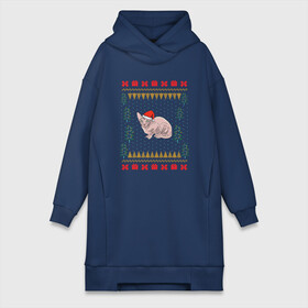 Платье-худи хлопок с принтом Сфинкс рождественский свитер в Тюмени,  |  | christmas | sphynx | ugly sweater | вечеринка | домашний питомец | животные | киска | костюм | коты | кошки | кристмас | новогодние праздники | новый год | рождественский свитер | рождество | санта клаус | сфинкс