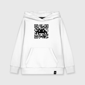 Детская толстовка хлопок с принтом QR-Monster в Тюмени, 100% хлопок | Круглый горловой вырез, эластичные манжеты, пояс, капюшен | Тематика изображения на принте: 19 | code | corona | covid | meme | memes | monster | ncov | ncov19 | qr | quick | response | virus | антивирус | антикоронавирус | быстрый | вирус | ковид | код | корона | коронавирус | мем | мемы | монстр | отклик